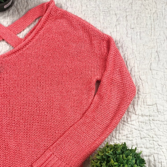 Sparkle and fade salmon knit sweater - Picture 2 of 7